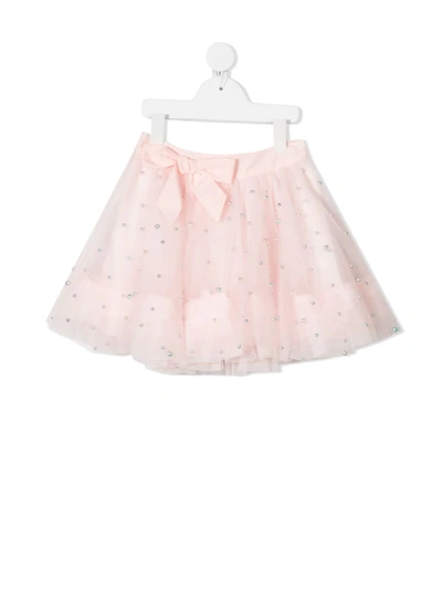 Shop Charabia Ribbon Tie Tulle Skirt In Pink