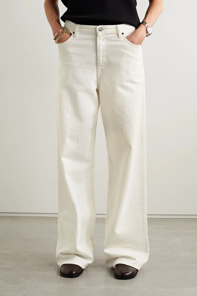 Shop The Row Egli High-rise Wide-leg Jeans In White