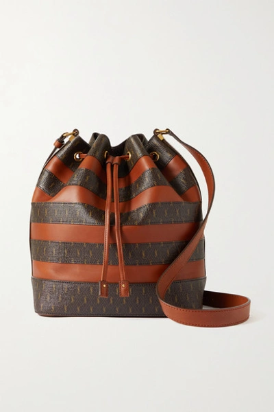 Yves Saint Laurent Brown Coated Canvas/Leather Le Monogramme Bucket Bag