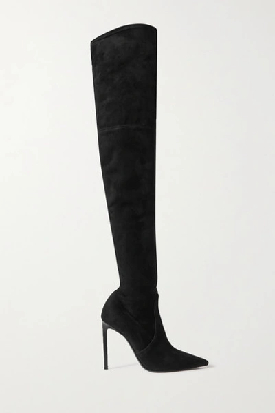 Shop Tom Ford Stretch-suede Over-the-knee Boots In Black