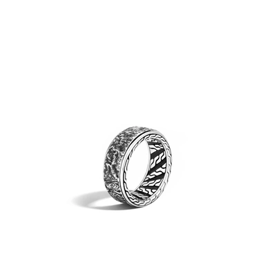 Shop John Hardy Texture Rotating Band Ring In Silver