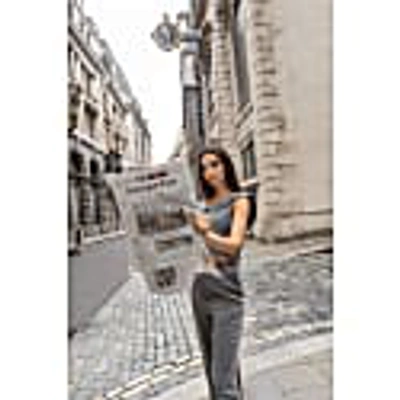 Femponiq Women's Viscose & Cupro Blend Pants - Grey In Charcoal