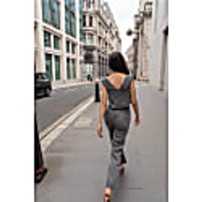 Femponiq Women's Viscose & Cupro Blend Pants - Grey In Charcoal