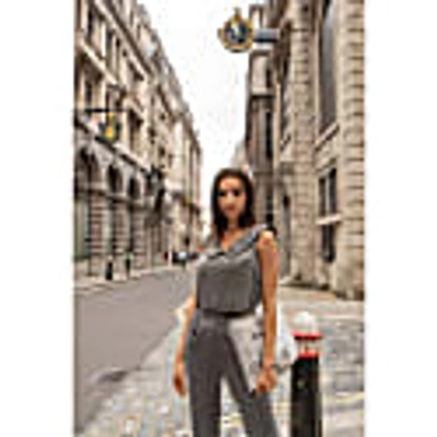 Femponiq Women's Viscose & Cupro Blend Pants - Grey In Charcoal