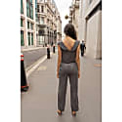 Femponiq Women's Viscose & Cupro Blend Pants - Grey In Charcoal