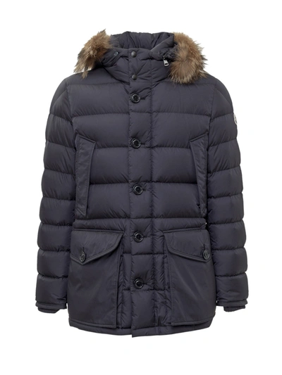 Shop Moncler Cluny Down Jacket In Navy