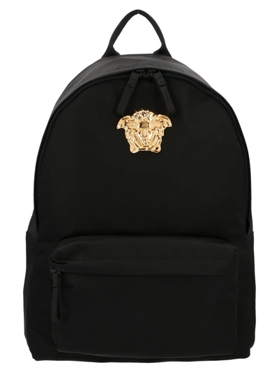 Shop Versace Kids Medusa Plaque Backpack In Black