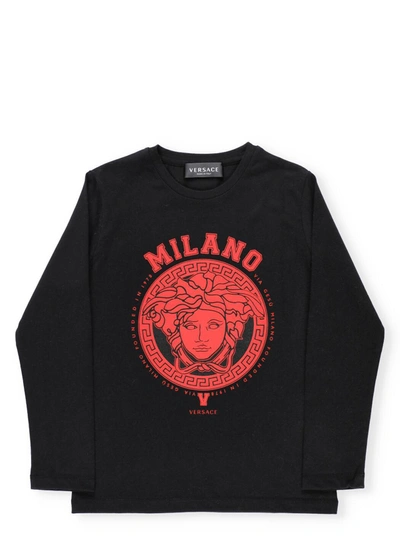 Shop Versace Kids Medusa Print Sweatshirt In Black