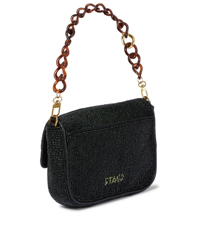 Shop Staud Tommy Mini Embellished Shoulder Bag In Black