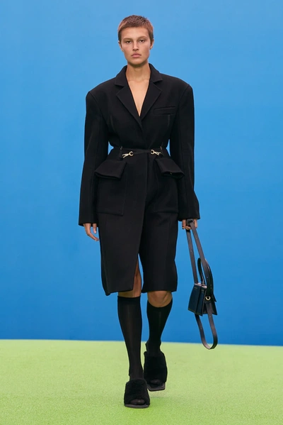 Shop Jacquemus Le Manteau Soco Wool-blend Coat In Black