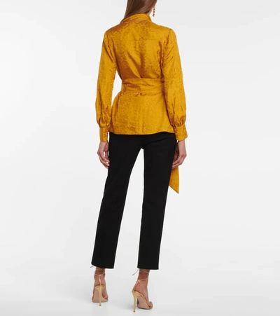 Shop Erdem Willia Paisley Silk Jacquard Blouse In Yellow