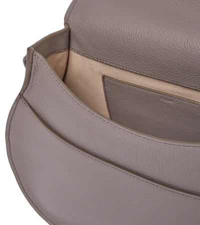 Shop Chloé Marcie Medium Leather Crossbody Bag In Grey