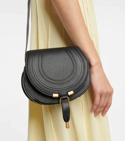 Shop Chloé Marcie Small Leather Crossbody Bag In Black