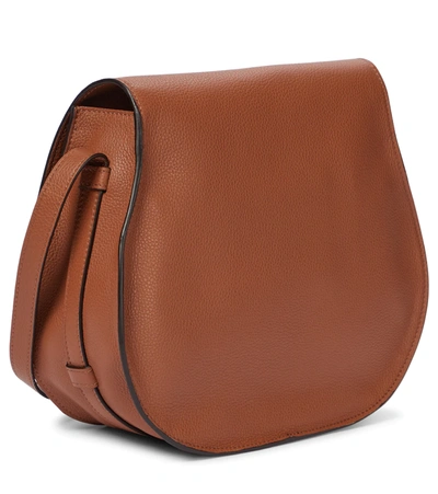 Shop Chloé Marcie Medium Leather Crossbody Bag In Brown