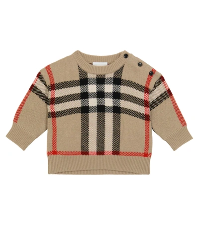 Burberry Babies' Kids' Denny Jacquard Check Wool & Cashmere Sweater In  Beige | ModeSens