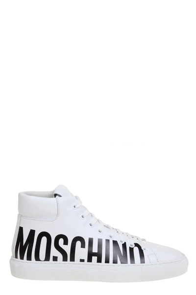 Shop Moschino Logo Print High In White