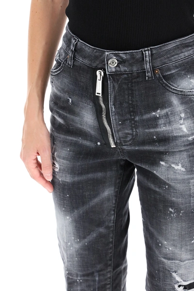 Shop Dsquared2 Jeans Boston In Grey