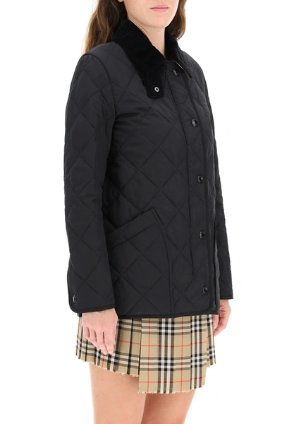 Shop Burberry Cotswold Quilted Country Jacket In Black