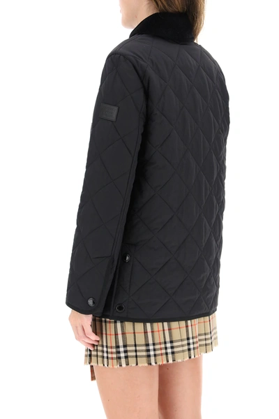 Shop Burberry Cotswold Quilted Country Jacket In Black