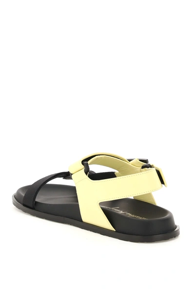 Shop Ferragamo Aja Gancini Sandal In Black,yellow