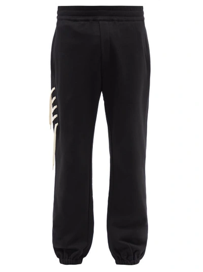 Craig Green Lace-up Detail Cotton Track Trousers In Black | ModeSens