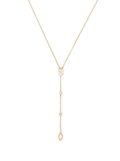 Shop Courbet 18kt Recycled Rose Gold Co Laboratory-grown Diamond Tie Necklace In 粉色