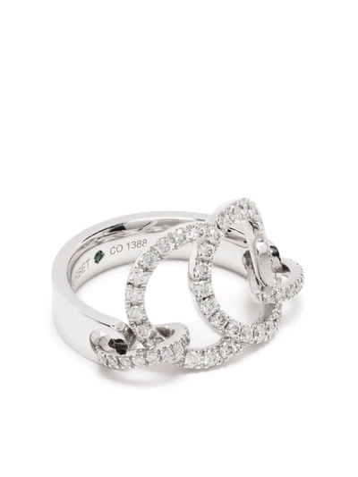 Shop Courbet 18kt Recycled White Gold Celeste Pavé Laboratory-grown Diamond Set Ring In 银色