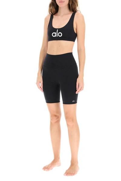 Shop Alo Yoga High-waisted Biker Shorts In Black