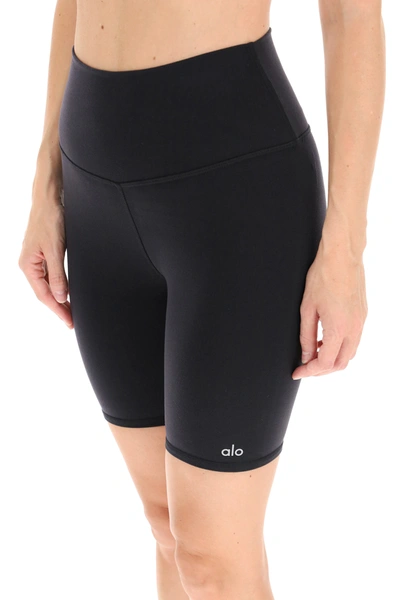 Shop Alo Yoga High-waisted Biker Shorts In Black