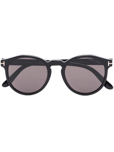 Shop Tom Ford Round Frame Sunglasses In 黑色