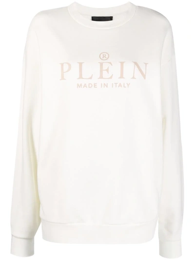 Shop Philipp Plein Iconic Plein Long-sleeve Sweatshirt In 中性色
