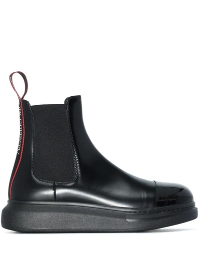 Shop Alexander Mcqueen Hybrid Chelsea Ankle Boots In 黑色