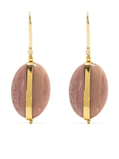 Shop Isabel Marant Boucle D'oreill Stone-pendants Earrings In 金色