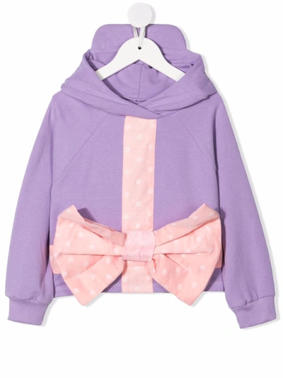 Shop Wauw Capow By Bangbang Lucca Bow Hoodie In 紫色