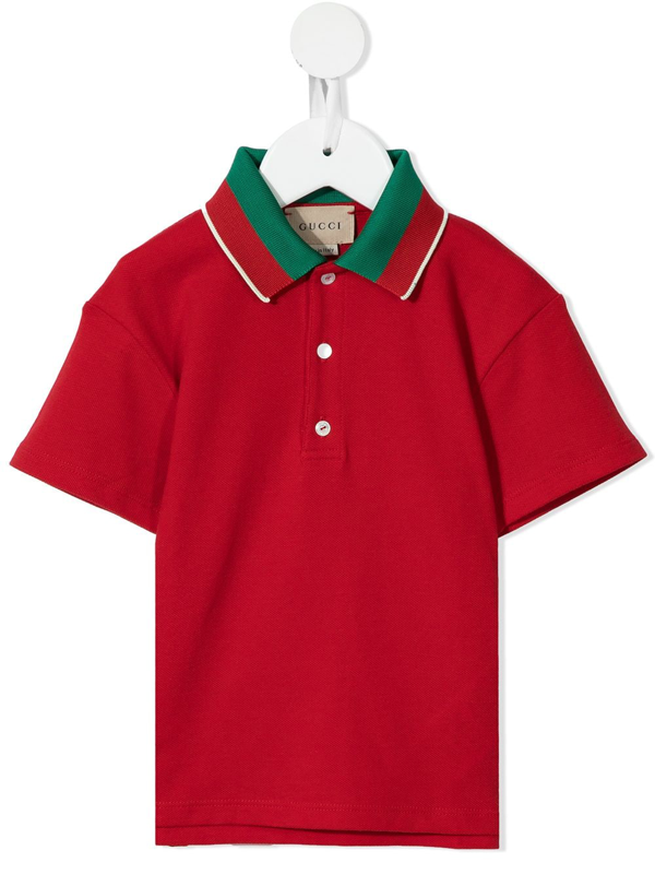 Uafhængig Bagvaskelse Fyrretræ Gucci Babies' Stripe-trim Polo Shirt In 红色 | ModeSens