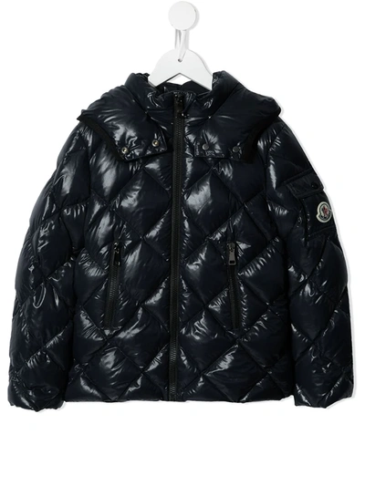 Shop Moncler Padded Zip-up Down Jacket In 蓝色