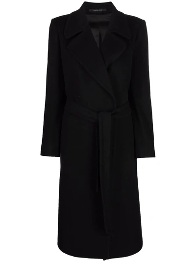 Shop Tagliatore Molly Double-breasted Belted Coat In 黑色