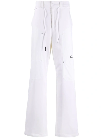 Shop Nike X Off-white Logo Bootcut Trousers In Neutrals