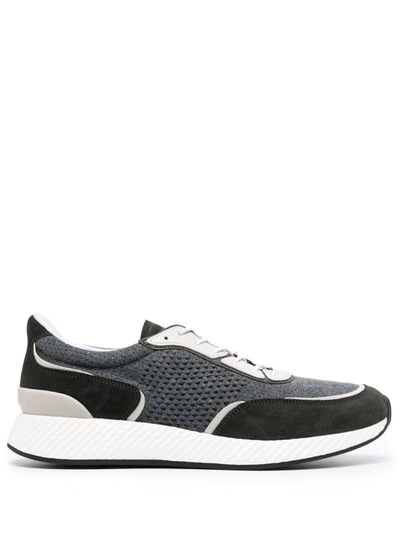 Shop Z Zegna Panelled Low-top Sneakers In 灰色
