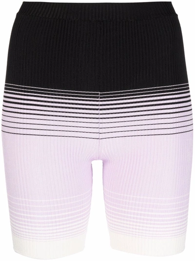 Missoni Ribbed Two-tone Lounge Shorts In 黑色