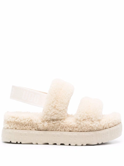 Shop Ugg Oh Fluffita Shearling Sandals In 中性色