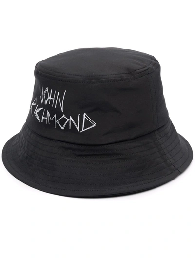 Shop John Richmond Logo-print Bucket Hat In 黑色