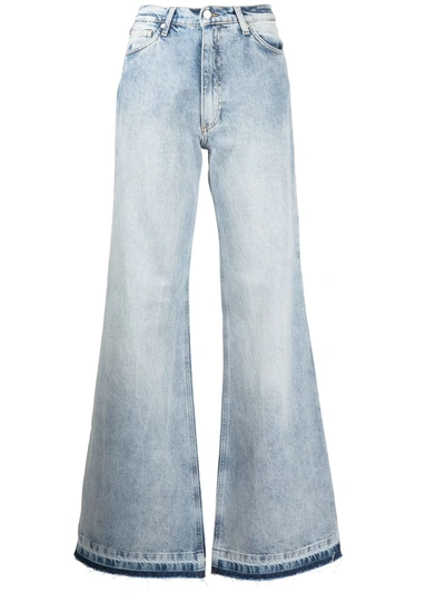 Shop Natasha Zinko Faded Straight-leg Jeans In 蓝色