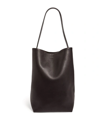 Shop The Row Leather N/s Park Tote Bag In Black