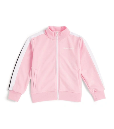 Shop Palm Angels Logo Zip Jacket (4-10 Years) In Pink