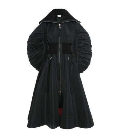Shop Alexander Mcqueen Hybrid Balloon-sleeve Dress In Black