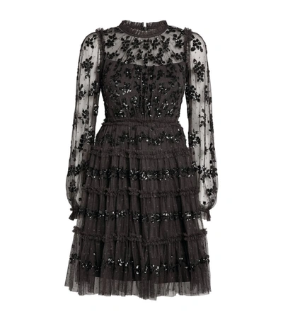 Shop Needle & Thread Sequin-embellished Eve Mini Dress In Black