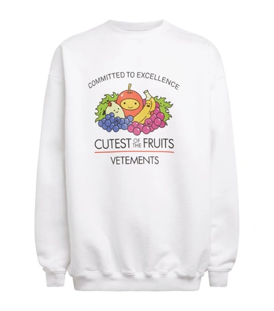 Shop Vetements Cutest Fruits Logo Sweatshirt In White