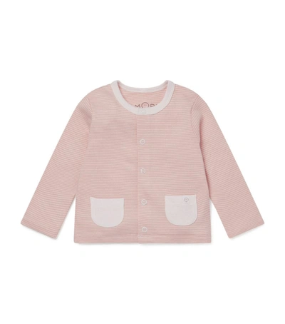 Shop Mori Striped Cardigan (0-18 Months) In Pink