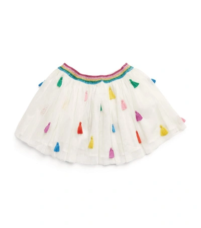 Shop Stella Mccartney Kids Embroidered Tassels Skirt (3-14 Years) In White